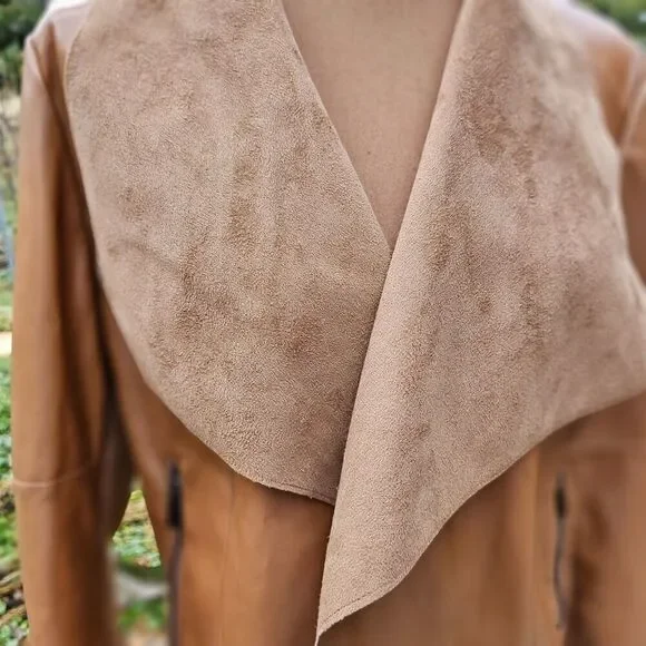 Bagatelle Brown Faux Leather Jacket For Women, Size L, Pre-owned - Picture 6 of 9